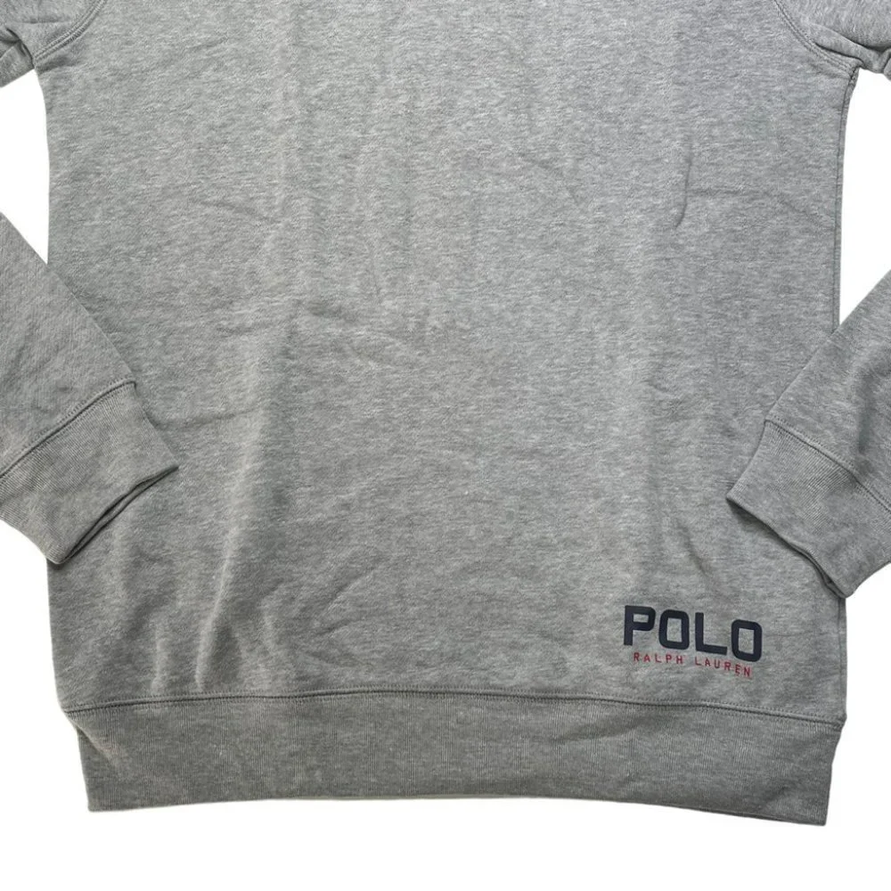 Polo Ralph Lauren Raglan Grey Crewneck Regular Fit Mens Sleepwear Sweatshirt - Picture 7 of 14